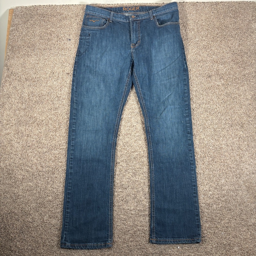 Kimes Ranch Roger Mens Straight Leg Medium Wash Blue Denim Jeans 36x32 USA Made